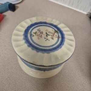 Floral Ceramic Butter Dish.  Holds a stick of butter.